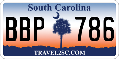 SC license plate BBP786