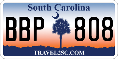 SC license plate BBP808