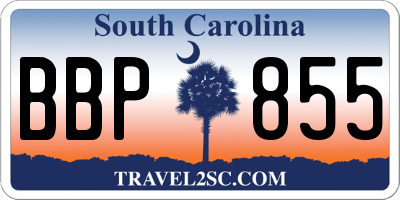 SC license plate BBP855