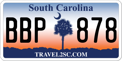 SC license plate BBP878