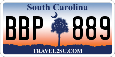 SC license plate BBP889