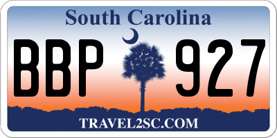 SC license plate BBP927