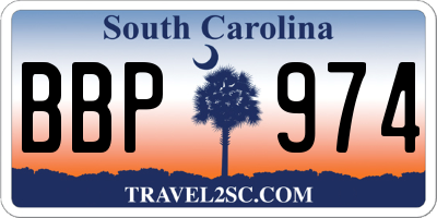 SC license plate BBP974