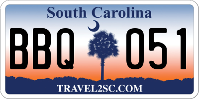 SC license plate BBQ051
