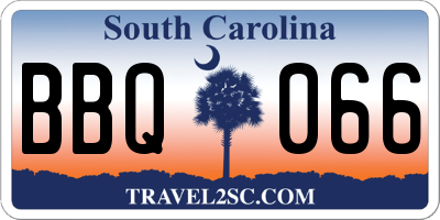 SC license plate BBQ066