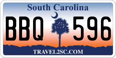 SC license plate BBQ596