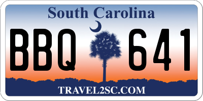 SC license plate BBQ641