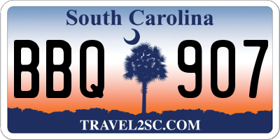 SC license plate BBQ907