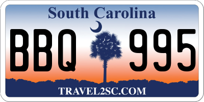 SC license plate BBQ995