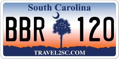 SC license plate BBR120