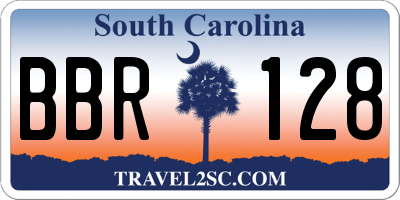 SC license plate BBR128