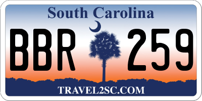 SC license plate BBR259