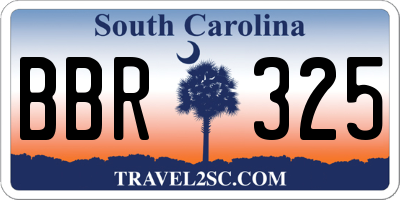 SC license plate BBR325