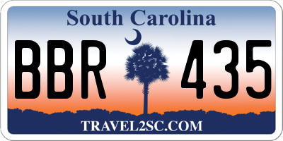 SC license plate BBR435