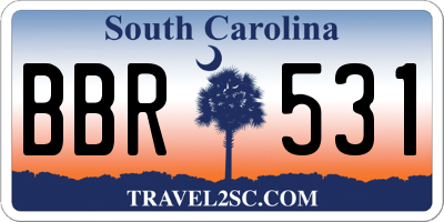 SC license plate BBR531