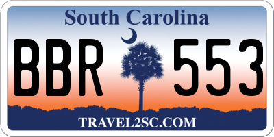 SC license plate BBR553