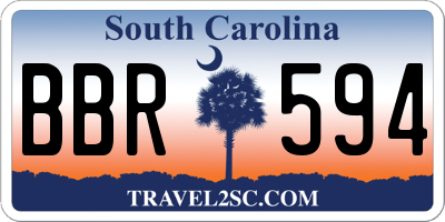 SC license plate BBR594