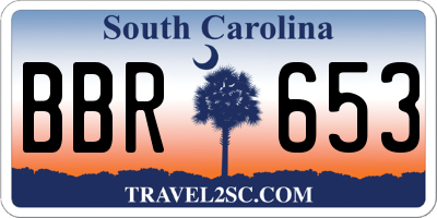 SC license plate BBR653