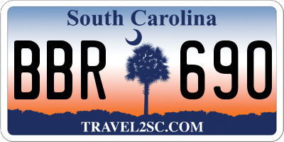 SC license plate BBR690