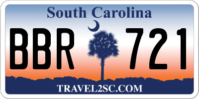 SC license plate BBR721
