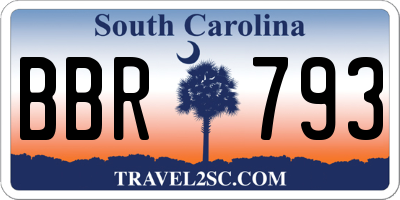 SC license plate BBR793