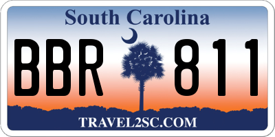 SC license plate BBR811