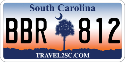 SC license plate BBR812