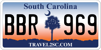 SC license plate BBR969