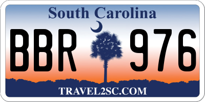 SC license plate BBR976