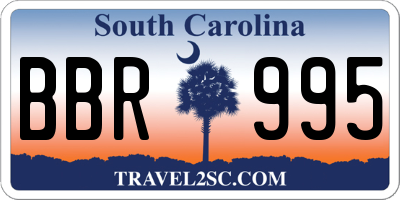 SC license plate BBR995