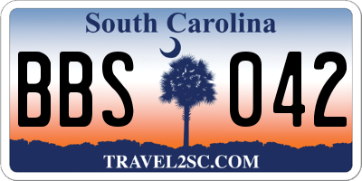 SC license plate BBS042