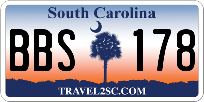 SC license plate BBS178