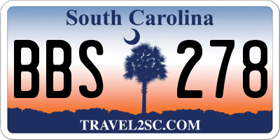 SC license plate BBS278