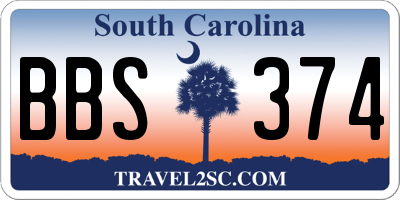 SC license plate BBS374