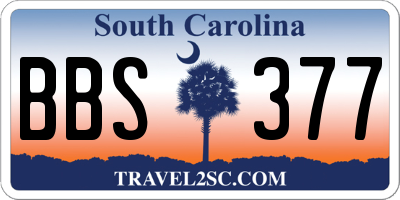 SC license plate BBS377
