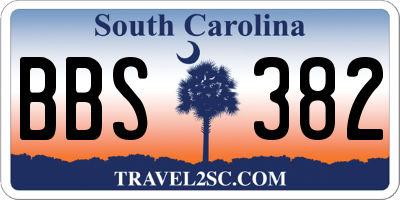 SC license plate BBS382