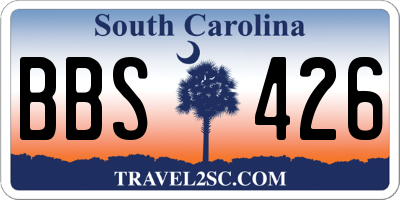 SC license plate BBS426