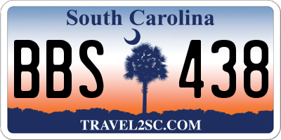SC license plate BBS438