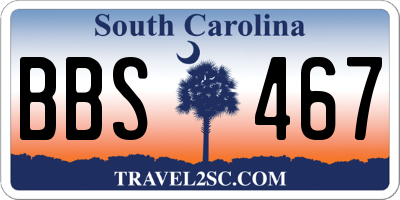 SC license plate BBS467