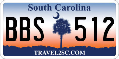 SC license plate BBS512