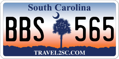 SC license plate BBS565
