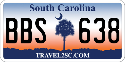 SC license plate BBS638