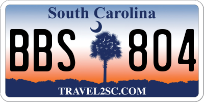 SC license plate BBS804