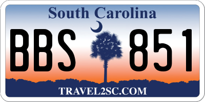 SC license plate BBS851