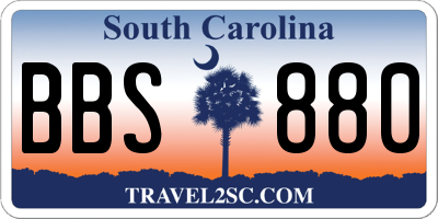 SC license plate BBS880