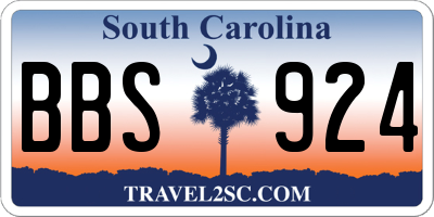 SC license plate BBS924
