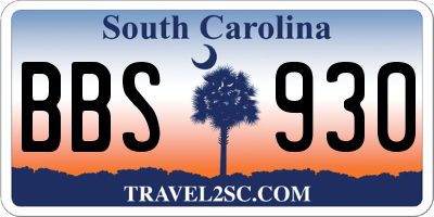 SC license plate BBS930