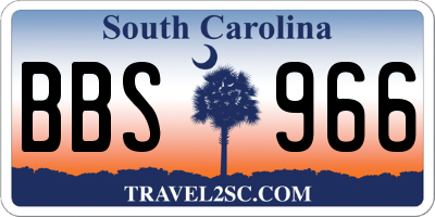 SC license plate BBS966