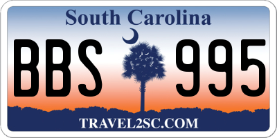 SC license plate BBS995