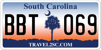 SC license plate BBT069